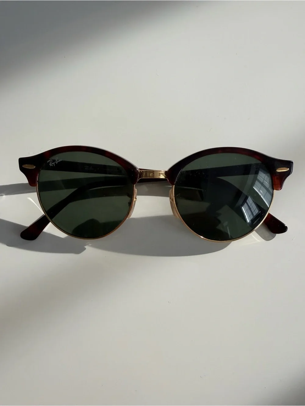 Ray Ban Clubround Sunglasses Havana Frame Green Lenses